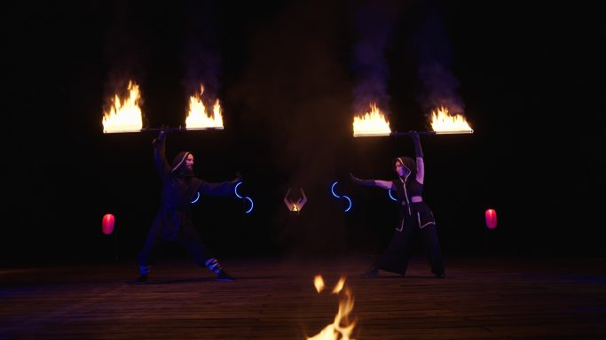 Spectacle de feu Luxembourg, spectacle LED Moselle